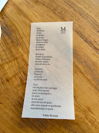 Restaurant Mirazur à Menton menu