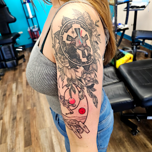 Explore cross forearm tattoo ideas, creative tattoo ideas in Traverse City, available at Pinups & Needles