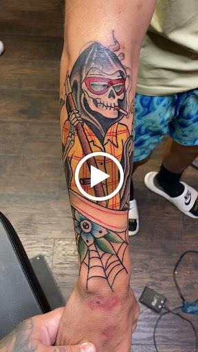 Explore machine tattoo ideas, creative tattoo ideas in Bullhead City, available at Smoke and Dagger Tattoo
