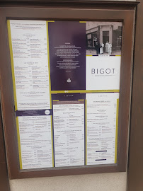 Restaurant Pâtisserie Chocolaterie Bigot à Amboise (le menu)