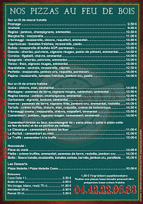 Menu du Pizza Bella Bouc Bel Air à Bouc-Bel-Air