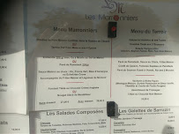 Restaurant Les Marronniers - Saint Emilion à Montagne carte