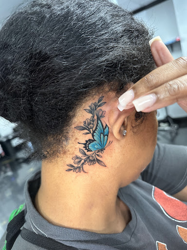 Explore women's cover up tattoo ideas, creative tattoo ideas in Stockbridge, available at Black Rose Tattoo Collective