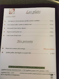 Menu / carte de LA TABLE D'OLIV à Le Quesnoy