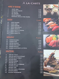 Menu du Yooki Ginko à Paris