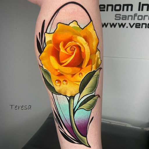 Explore marvel leg tattoo ideas, creative tattoo ideas in Sanford, available at Venom Ink Tattoo