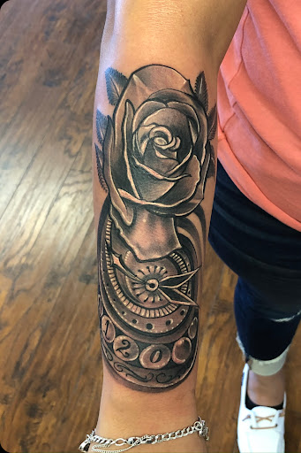Explore black and white tattoo ideas for men, creative tattoo ideas in Uvalde, available at Artistik Kreationz 96