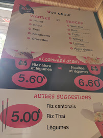 Menu / carte de Wok Thai à Strasbourg