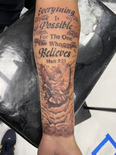 Explore sign language tattoo ideas, creative tattoo ideas in Anaheim, available at Autumn Moon Tattoo