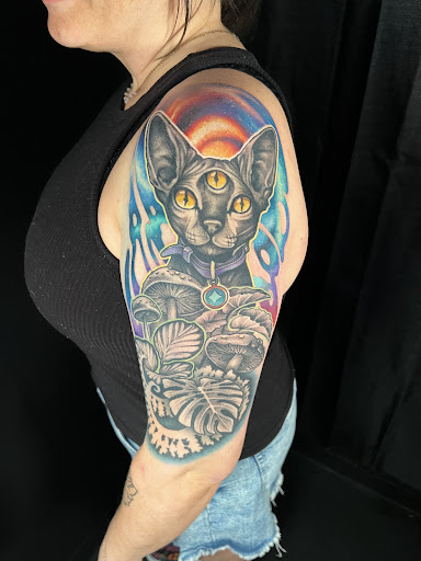 Explore tattoo ideas for guys calf, creative tattoo ideas in Roy, available at Garden Gate Tattoo & Art Collective