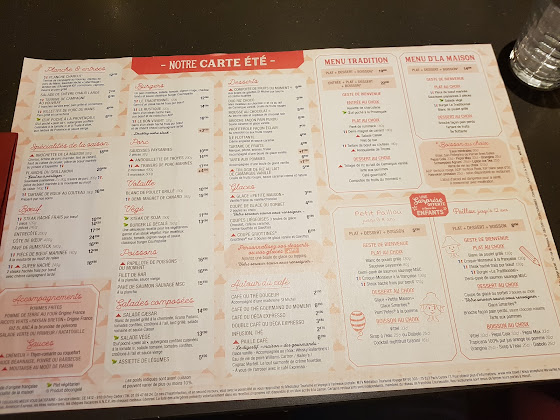 menu du Restaurant de grillades à la française Courtepaille à Dijon