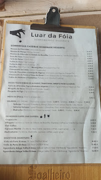 Luar da Fóia à Monchique menu