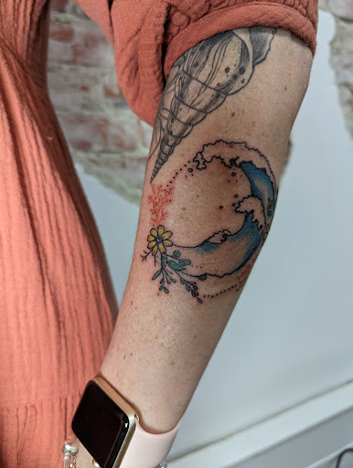 Explore rose sleeve tattoo ideas, creative tattoo ideas in Bryan, available at Storyline Ink Tattoo