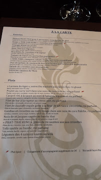 Blue Thaï à Tremblay-en-France menu