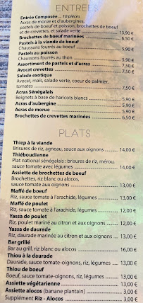Restaurant Lyon Dakar à Lyon (la carte)