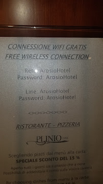 Restaurant Ristorante Plinio à Arosio (le menu)