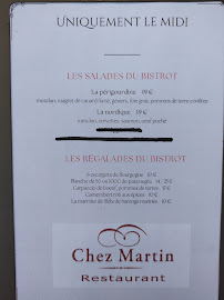 Restaurant français Chez Martin à Rambouillet (la carte)