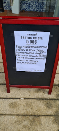 O Trovador em Ermesinde menu n° 2