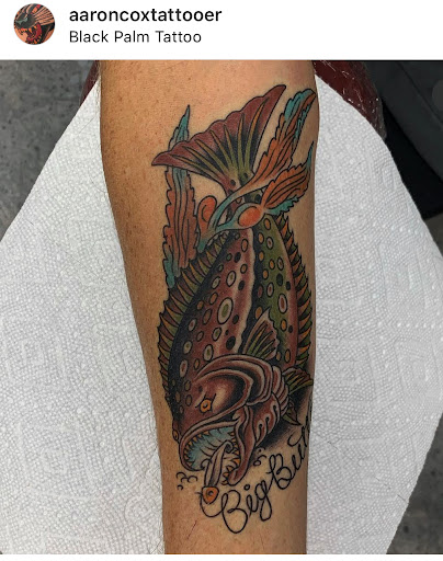 Explore lips tattoo ideas, creative tattoo ideas in Orange, available at Black Palm Tattoo