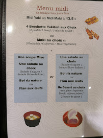 Kamii à Clapiers menu