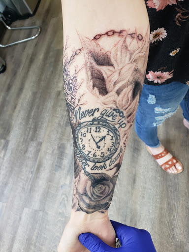 Explore damaged tattoo ideas, creative tattoo ideas in Lawrenceville, available at Steele Ink Studios Body Art