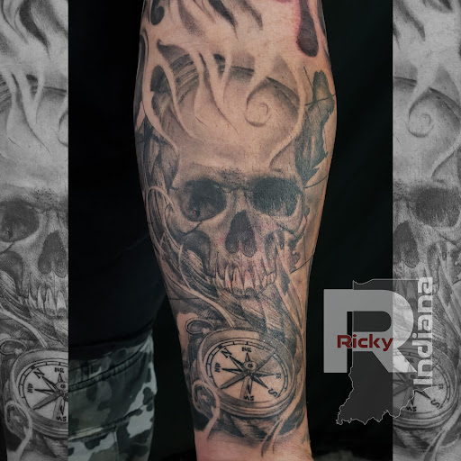 Explore shaka tattoo ideas, creative tattoo ideas in Terre Haute, available at Birds of Valhalla Tattoos and Fine Art