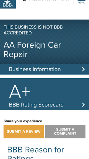 Auto Repair Shop «AA Foreign Car Repair», reviews and photos, 2203 N Ponce De Leon Blvd, St Augustine, FL 32084, USA