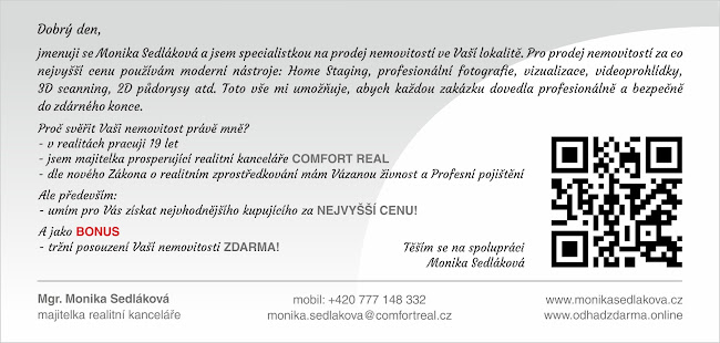Mgr. Monika Sedláková - COMFORT REAL - Realitní kancelář