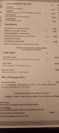 Menu / carte de Restaurant Akropolis à Nauheim