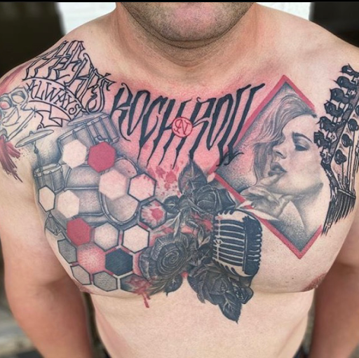 Explore name face tattoo ideas, creative tattoo ideas in Oklahoma City, available at Oklahoma Tattoo Collective