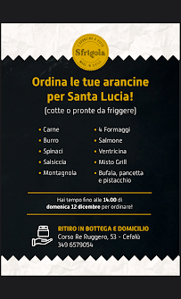 Menu du Sfrigola Cefalu à Cefalù