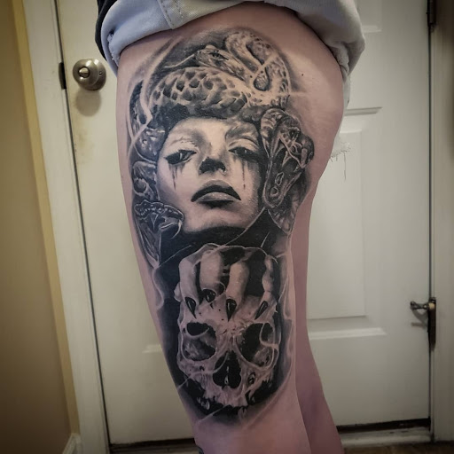 Explore justice tattoo ideas, creative tattoo ideas in Debary, available at Divine Line Tattoos