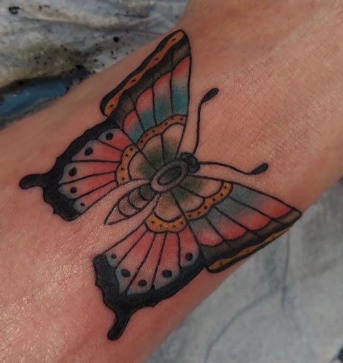 Explore simple butterfly tattoo ideas, creative tattoo ideas in Mobile, available at Old Familiar Tattoo Company