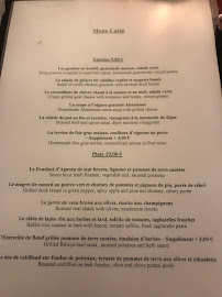 Restaurant L'Ange 20 à Paris menu
