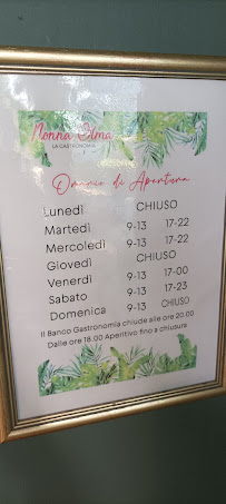 Menu du Nonna Olma - La Gastronomia à Campagnola Emilia