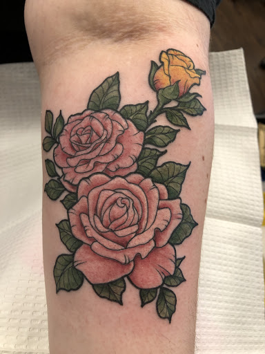 Explore leg sleeve tattoo ideas male, creative tattoo ideas in Hanover, available at Blue Bird Tattoo