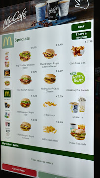 Restauration rapide McDonald's à Stuttgart (la carte)