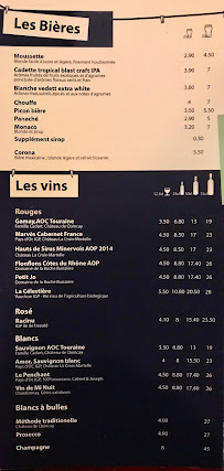 Bar La Laverie à Paris carte