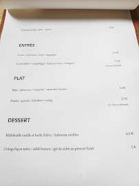 Menu du Passages, Table et Snack aux Ateliers du vent à Rennes