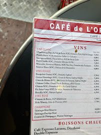 Restaurant Café de l'Opéra à Paris (la carte)