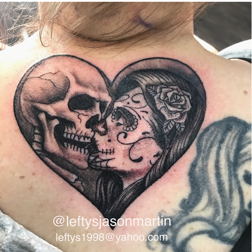 Explore 2 dog tattoo ideas, creative tattoo ideas in Orange, available at Leftys Tattoo