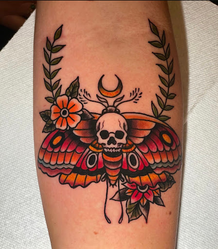 Explore color tattoo sleeve ideas, creative tattoo ideas in Dothan, available at Dinosaur Tattoo Company