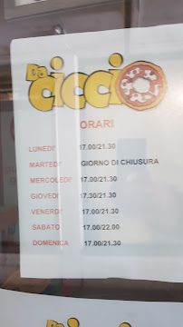 Menu du Da CICCIO à Novellara