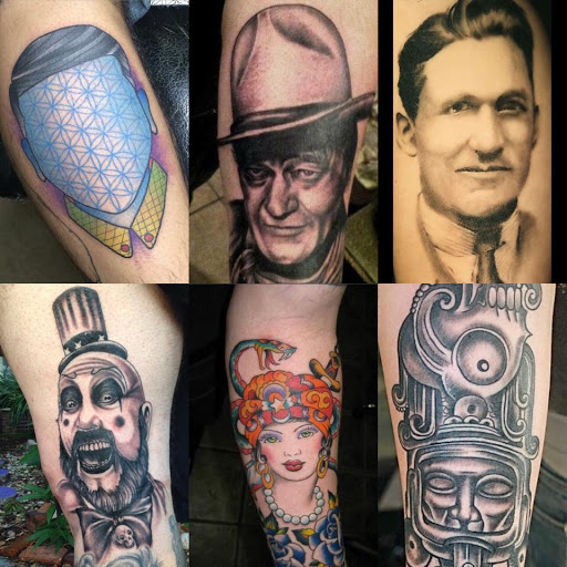 Explore chest and arm tattoo ideas, creative tattoo ideas in Saint Augustine, available at Ms. Deborahs Fountain of Youth Tattoo & Body Piercing