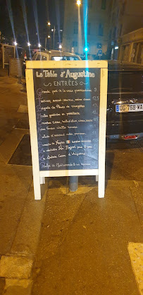 La table d'Augustine à Marseille menu