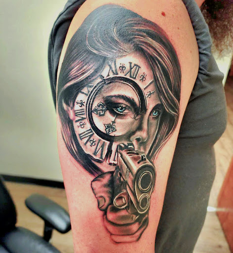 Explore halloween movie tattoo ideas, creative tattoo ideas in Vienna, available at Patriot Arms Ink LLC