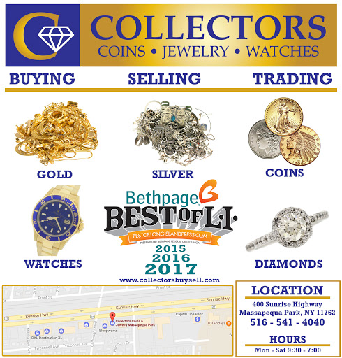 Coin Dealer «Collectors Coins & Jewelry Massapequa Park», reviews and photos, 400 Sunrise Hwy, Massapequa Park, NY 11762, USA