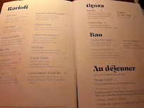 Steam Bar à Paris menu