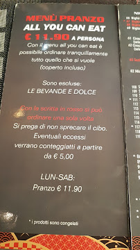 Menu du Moon Sushi à Milan