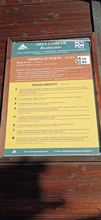 Menu du Over Wing Bar à Callabiana